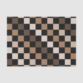 Brown Black Checkered Gingham Pattern Seidenpapier