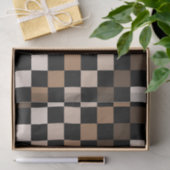 Brown Black Checkered Gingham Pattern Seidenpapier (Geschenk)
