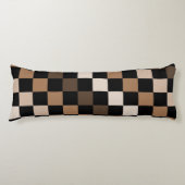 Brown Black Checkered Gingham Pattern Seitenschläferkissen (Vorderseite)