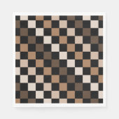 Brown Black Checkered Gingham Pattern Serviette (Vorderseite)
