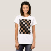 Brown Black Checkered Gingham Pattern T-Shirt (Vorne ganz)