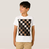 Brown Black Checkered Gingham Pattern T-Shirt (Vorne ganz)