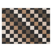 Brown Black Checkered Gingham Pattern Tischdecke (Vorderseite (Horizontal))