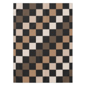 Brown Black Checkered Gingham Pattern Tischdecke (Vorderseite)