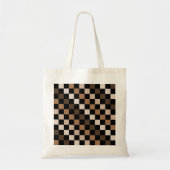 Brown Black Checkered Gingham Pattern Tragetasche (Vorne)