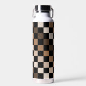Brown Black Checkered Gingham Pattern Trinkflasche (Vorne)