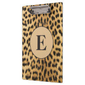 Brown Black Cheetah Leopard Print Monogram Klemmbrett (Links)