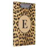 Brown Black Cheetah Leopard Print Monogram Klemmbrett (Rechts)