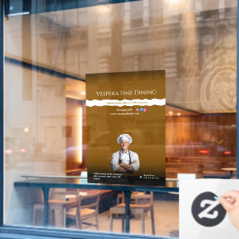 Brown Black Chef Restaurants and Food Lovers Fensteraufkleber