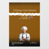 Brown Black Chef Restaurants and Food Lovers Fensteraufkleber (Blatt)