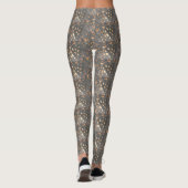 Brown Black Chicken Feathers Muster Legging Leggings (Rückseite)