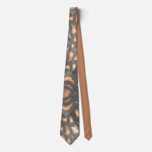 Brown Black Chicken Feathers Pattern Neck Tie Krawatte (Vorderseite)