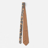 Brown Black Chicken Feathers Pattern Neck Tie Krawatte (Rückseite)