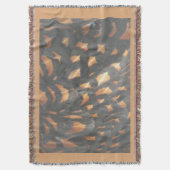 Brown Black Chicken Feathers Pattern Throw Blanket Decke (Vorderseite Vertikal)