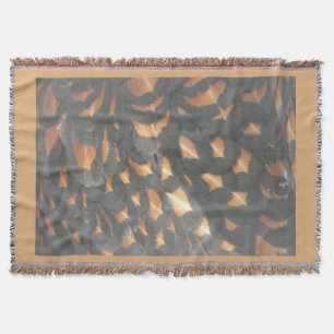 Brown Black Chicken Feathers Pattern Throw Blanket Decke