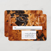 Brown Black Cowhide Cowboy Cowgirl Wedding RSVP (Vorne/Hinten)