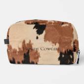 Brown Black Cream Cowgirl Südwest Cowhide Waschbeutel (Vorderseite)