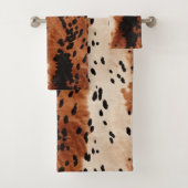 Brown Black Cream Cowhide Badhandtuch Set (Insitu)