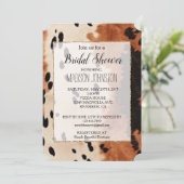 Brown Black Cream Cowhide Einladung (Stehend Vorderseite)
