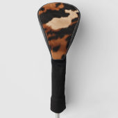 Brown Black Cream Cowhide Golf Headcover (Vorderseite)