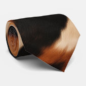 Brown Black Cream Cowhide Krawatte (Gerollt)