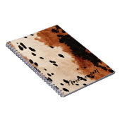 Brown Black Cream Cowhide Notizblock (Rechte Seite)