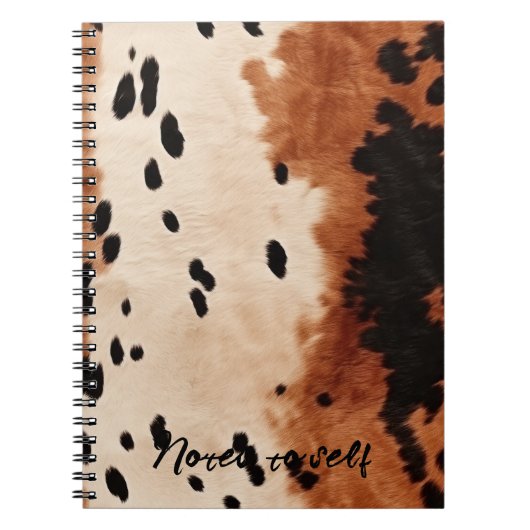 Brown Black Cream Cowhide Notizblock (Vorderseite)