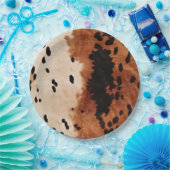 Brown Black Cream Cowhide Pappteller (Party)