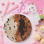 Brown Black Cream Cowhide Pappteller (Party)