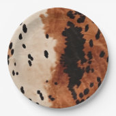 Brown Black Cream Cowhide Pappteller (Vorderseite)