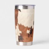 Brown Black Cream Cowhide Thermobecher (Links)