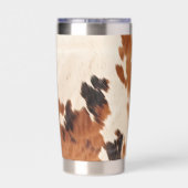 Brown Black Cream Cowhide Thermobecher (Rückseite)
