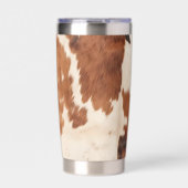 Brown Black Cream Cowhide Thermobecher (Vorderseite)