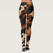 Brown Black Cream Faux Cow Print Leggings (Rückseite)