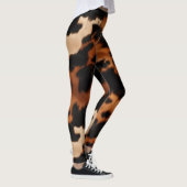 Brown Black Cream Faux Cow Print Leggings (Rechts)