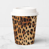 Brown Black Cream Leopard Print Pappbecher (Rückseite)