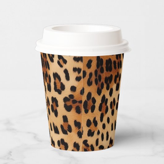 Brown Black Cream Leopard Print Pappbecher (Rechts)