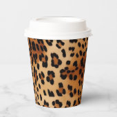 Brown Black Cream Leopard Print Pappbecher (Vorderseite)