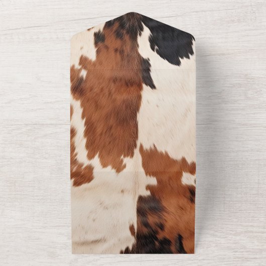 Brown Black Cream Western Cowhide All In One Einladung (Außenbereich)