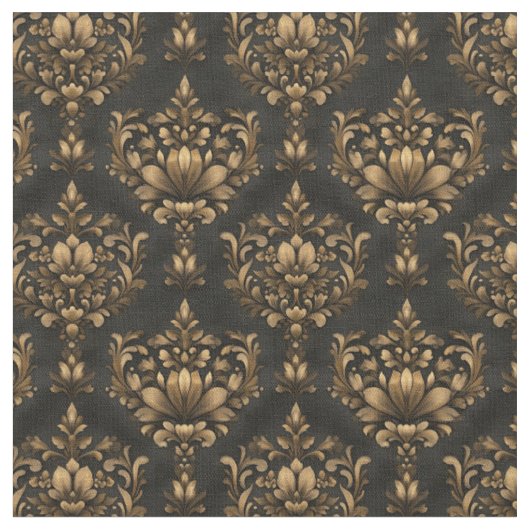 Brown & Black Damask Stoff (Nahaufnahme)