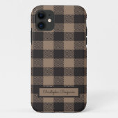 Brown Black Gingham Buffalo Kariertes Bauernhaus Case-Mate iPhone Hülle (Rückseite)