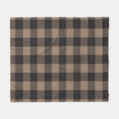 Brown Black Gingham Buffalo Kariertes Bauernhaus Fleecedecke (Vorderseite (Horizontal))