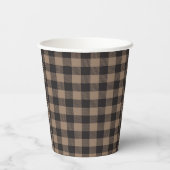 Brown Black Gingham Buffalo Kariertes Bauernhaus Pappbecher