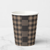 Brown Black Gingham Buffalo Kariertes Bauernhaus Pappbecher