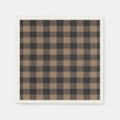 Brown Black Gingham Buffalo Kariertes Bauernhaus Serviette (Vorderseite)