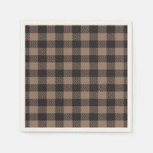 Brown Black Gingham Buffalo Kariertes Bauernhaus