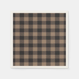 Brown Black Gingham Buffalo Kariertes Bauernhaus Serviette