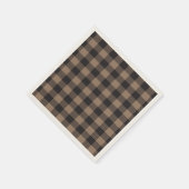 Brown Black Gingham Buffalo Kariertes Bauernhaus Serviette (Ecke)