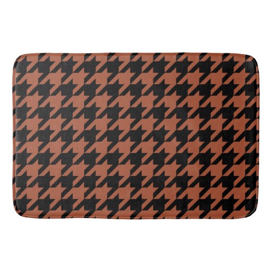 Brown Black Hahnentrittmuster Karo Badematte (Vorderseite)