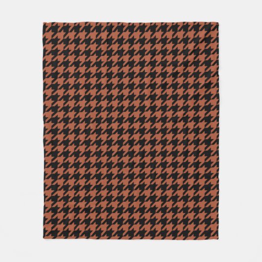 Brown Black Hahnentrittmuster Karo Fleecedecke (Vorderseite)